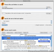 Araxis Replace In Files for Mac OS X screenshot